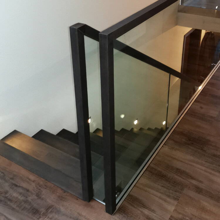 Holztreppe, Treppe, modern, Glas